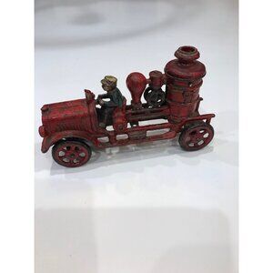 Vintage 1920-40’s John Wright Cast Iron Fire Engine Steam Pump Truck antique